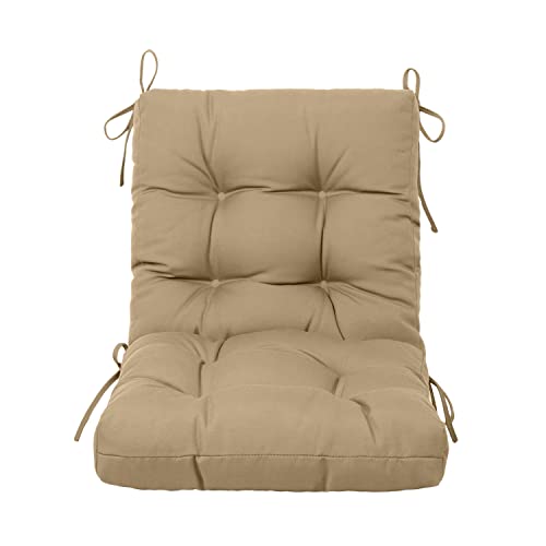BLISSWALK Outdoor Chair Cushions, Tufted Outdoor Cushions Seat and Back, All Weather Patio Furniture Cushions,40" x20“,Khaki