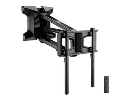 Monoprice Motorized Electric Above Fireplace Mantel Pull-Down Full-Motion TV Wall Mount for TVs 37in to 80in, Weight Capacity 77lbs, VESA up to 6