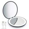 wobsion Led Compact Mirror, 1x/10x Magnification Compact Mirror with Light,Handheld 2-Sided Pocket Mirror,Travel Makeup Mirror,3.5in Compact Mirr