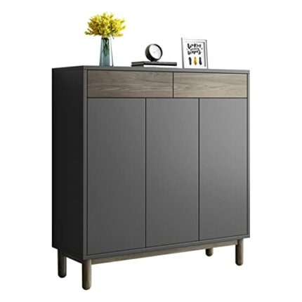 TFIIEXFL Nordic Wooden Simple Shoe Cabinets Thin Design Entrance Vertical Wooden Shoe Home Furniture