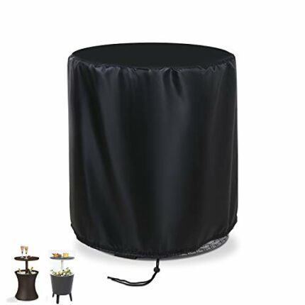 TheElves Patio Cooler Bar Table Cover for Keter 7.5-Gal Cool Bar Table, Outdoor Patio Round Beer Cooler Table Cover, Waterproof Barrel Cool Bar T