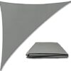 Triangle Sun Sail Shade Waterproof, 3m x 4m x 5m Grey Beige Right Angle Garden Canopy with 2 Colors 4 Sizes Optional, 3 Ropes, UV Block, Patio Su