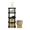Furinno Toolless Shelves, Wood, Espresso/Black, one size,28.7 (W) x 73.15 (H) x 19.56 (D) cm