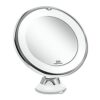 Andy's Orchids 10X Makeup Mirror with LED Light, Magnifying Vanity Mirror, Cosmetic Mirror with Suction Cup, 360° Rotation Adjustable Bathroom Mi