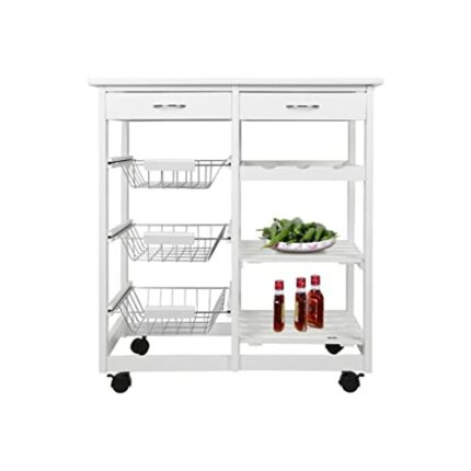 BHVXW 4 Tier Storage Trolley Cart Kitchen Organizer Bathroom Movable Storage Shelf Wheels Household Stand Holder Furniture
