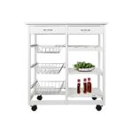 UXZDX 4 Tier Storage Trolley Cart Kitchen Organizer Bathroom Movable Storage Shelf Wheels Household Stand Holder Furniture