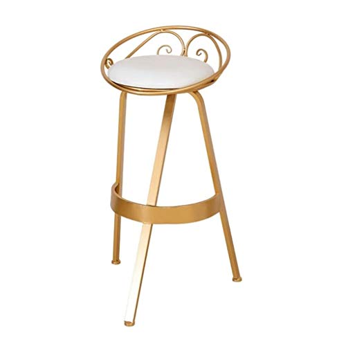 SDFGH Bar Stool chairs High Chair Wrought Iron Bar Chair Gold Stool Dining Chair Nordic Pub Accessories Leisure