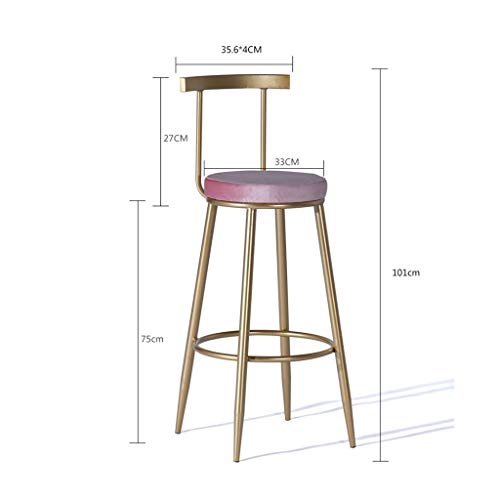 SDFGH Bar Stool Chairs High Chair Wrought Iron Bar Chair Gold Stool Dining Chair Nordic Pub Accessories Leisure (Color : D)
