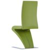 vidaXL 6x Dining Chairs with Zigzag Shape Kitchen Living Room Dinner Room Home Restaurant Office Side Chairs Seating Furniture Green Faux Leather