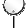 ALHAKIN Rechargeable Makeup Mirror with Lights, 8 inch 10x Magnifying Mirror with 3 Color Lights, Brightness Dimmable Lighted Makeup Mirror for D