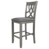 FEER 3 Piece Round Counter Height Kitchen Dining Table Set With Leaf Table And 2 Upholstered Grey Chairs