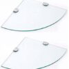 BSM Marketing Multi pack Toughened 6mm Glass Corner Shelves 2 x 300mm (12" approx) shelves
