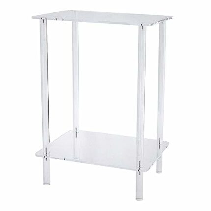 EastSideHX Acrylic Small Side Table - 13.4'' L x 11.5'' W x 19.6'' H Small Bedside Table Nightstand Clear End Table for Living Room, Bedroom, 2-T