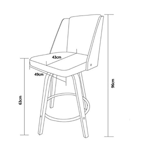SDFGH Counter Stool with Back, Perfect for Pub and Kitchen Island Bar Stools
