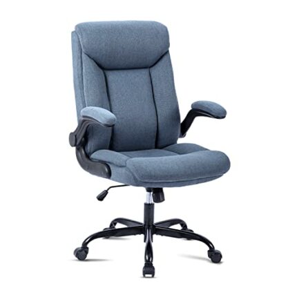 MZLEE Executive Office Chair, Ergonomic Computer Desk Chair Swivel Work Chair with Flip-up Armrest, Adjustable Height, Comfortable for Office Hom