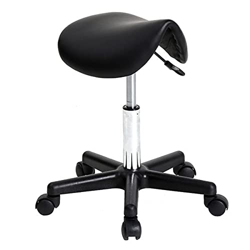 WALNUT Bar Stool Saddle Stool Plastic Flat Feet Rotation Bar Stool Black Spa Tattoo Massage Salon Furniture