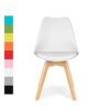IHANA Dining Chair with Cushioned Pad Seat & Solid Beech Wood Legs for Mid Century Modern Dining Room Living Room Bedroom Kitchen & Lounge