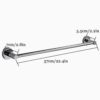 Towel Rack Wall Mounted Single Bar Stainless Steel Bathroom Towel Rail Electroplated Surface Rustproof Towel Shelf Shower Storage Rack Drilling I