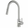 APPASO Kitchen Sink Mixer Taps with Pull Out Spray, Solid Stainless Steel Pull Out Kitchen Tap with 3 Modes, Brushed Nickel High Arch Single Hand