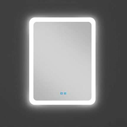 Rectangular Led Bathroom Mirror with Lights, Demister Pad, Two Touch Switch, for Hotel Beauty Makeup 3 Size, White Light, 60*CM