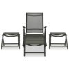 WODMB 3 Piece Garden Lounge Set Textilene and Aluminium Silver Foldable design (Color : A, Size : One size)