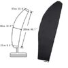UCARE Garden Umbrella Cover Waterproof Parasol Cover Patio Banana Umbrella Cover with Zipper for 9ft-13ft Cantilever Outdoor Market Umbrellas Cov