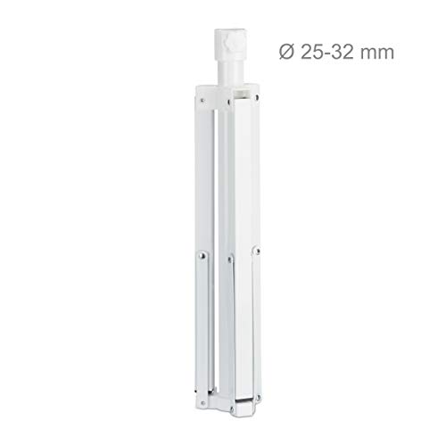 Relaxdays Parasol Stand, Umbrella Base, 25-32 mm, Foldable Frame, Handy, White