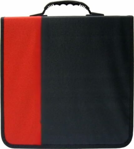 CD Case Binder 360 Disc Capacity, Red/Black