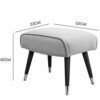 FGHOEV Upholstered Vanity Footstool Side Table Seat Dressing Chair with Golden Metal Leg Fabric stool (Color : Argento)