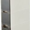 Slim Bathroom Storage Cabinet Free Standing Toilet Paper Holder with Slide Out Drawers and Casters