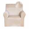 Pretty Jolly Spandex Loveseat Cover Super Soft 1-piece Beige Slipcover for Loveseats Stretch Universal Couch Cover for Living Room Easy Fit Washa