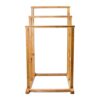 Relaxdays Free-Standing Bamboo Towel Holder, With 3 Rails, 82 x 40 x 24.5 cm, Natural Brown