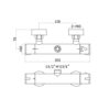 ENKI, Dune, T22, Chrome, Thermostatic Shower Mixer Valve, Bar Shower Mixer Valve, Anti Scald Device, Modern Design, Constant Temperature Control,