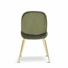 Direct VR Velvet Dining Chairs, Green seat and Black Legs, one Size