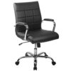 Flash Furniture Mid-Back Vinyl Executive Swivel Office Chair with Chrome Base and Arms, Orange, Set of 1