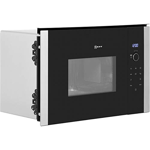 NEFF HLAWD23N0B N50 Microwave Oven with Automatic Programmes, Control Dial & One-Touch Buttons, Side-opening hinged door, Black & Stainless Steel