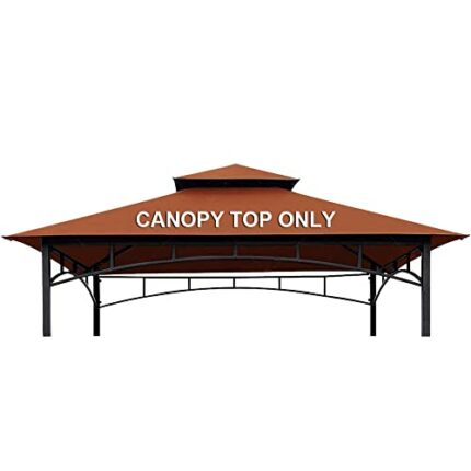 CoastShade 5ft x 8ft Grill BBQ Gazebo Roof Top Double Tiered Replacement Canopy Roof Outdoor Gazebo Tent Roof Top (Rust)