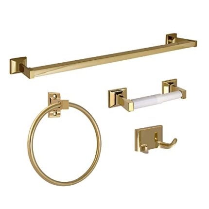 Design House Millbridge 4-Piece Bathroom Accessory Kit, Polished Brass
