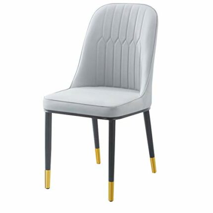 Kitchen Dining Room Furniture Chairs Water Proof PU Leather Dining Chair With Metal Legs Faux Matte Suede Leather Dining Chairs Accent Chairs For
