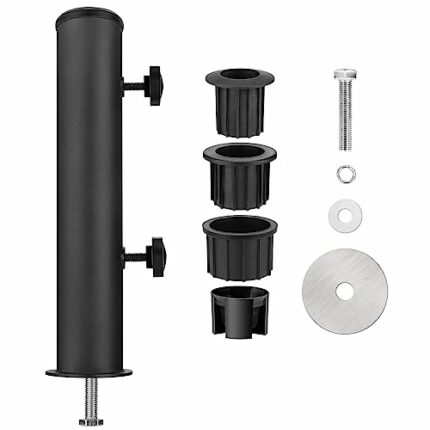 Universal Granite Umbrella Stand Tube Outdoor, Stone Umbrella Stainless Steel Tube Base for Outside, Heavy Duty Marble Umbrella Tube Holder, Tabl