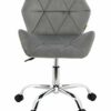 HNNHOME Modern Eris Padded Swivel Fabric Home Office Desk Computer Chair, Height Adjustable (Grey, Velvet)