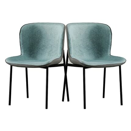 WANGFENG 4 Colours Dining Chairs set of 2, Reception Chairs with Padded Cushion Kitchen Chair with Armrest for Dining Room Restaurant Home Furnit