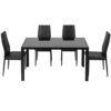 DINGZZ Dining Table Set 5 Piece Tempered Glass Table and 4pcs Faux Leather Dinning Chairs