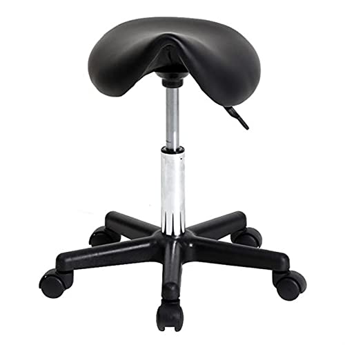 WALNUT Bar Stool Saddle Stool Plastic Flat Feet Rotation Bar Stool Black Spa Tattoo Massage Salon Furniture