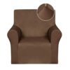 Pretty Jolly Spandex Loveseat Cover Super Soft 1-piece Beige Slipcover for Loveseats Stretch Universal Couch Cover for Living Room Easy Fit Washa