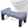 Brippo Toilet Stool for Adults, 7" Height Toilet Pooping Potty Stool with Non-Slip Feet, Bathroom Secure Foot Step Stool for Seniors and Kids, Bl