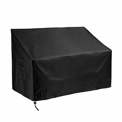 Yontree Garden Bench Cover, 2 Seater Patio Bench Love Seat Cover, Anti-UV & Waterproof Patio Rattan Furniture Protective Covers Rip Proof Lounge