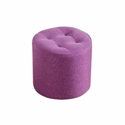 FGHOEV Fashionable Sofa Stool, Creative Small Wooden Stool for Household Use, Adult Fabric Dressing Stool, Purple