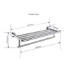 HIGOH Towel Racks, Bathroom Towel Rack Wall Mounted Towel Holder,Stainless Steel Double-Layer Towel Rack,Wall-Mounted Mirror Light Double-Layer T