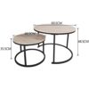 HOJINLINERO Black Round Coffee Table Set of 2 Side/ End Table for Living Room, Bedroom Decorations, Industrial Stacking Wood Look Accent Furnitur